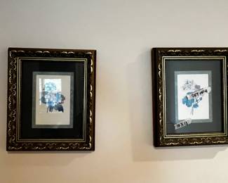 #80	Set of 4 Floral prints in gold frames unsigned 10x13"	 $20.00 