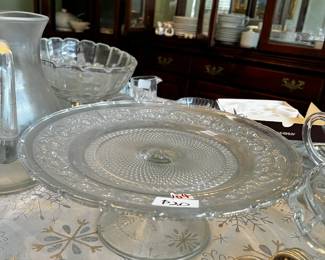 #104	12" crystal bubble cake stand 4.5" tall	 $20.00 
