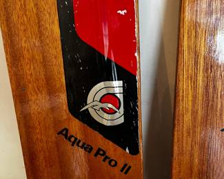 #186	Wood Aqua Pro 2 waterskies 	 $40.00 