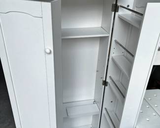 #191	White laminate 24x12x50 cabinet 	 $20.00 