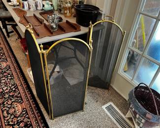 #19	Folding Brass fireplace screen w 4 panels 12x33" each panel	 $75.00 