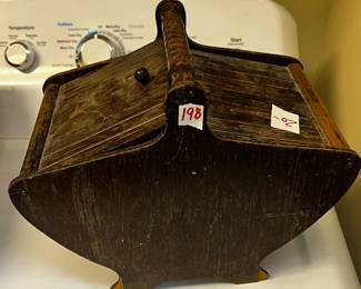 #198	Vintage wood sewing basket 12x7x10"	 $20.00 