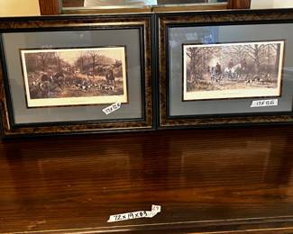 #35	Pair of hunt prints 17x12.5" by George Wright P.	 $60.00 