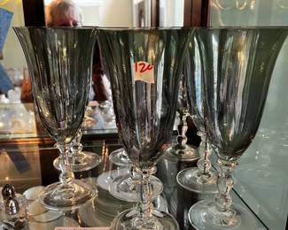 #120	Set of 8 champagne goblets iridescent color	 $32.00 