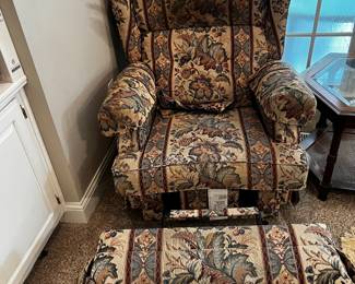 #13	Lazy boy recliner with floral upholstery as is finish	 $20.00 
