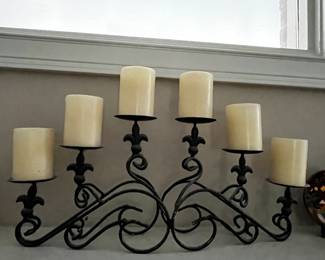 #161	Iron candle holder w 6 candles	 $30.00 