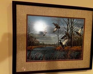 #57	Duck print by Maas 21x18"	 $65.00 