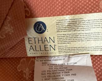 #204 Ethan Allen Wing back chair in a corl shell patern $75
