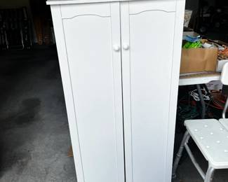 #191	White laminate 24x12x50 cabinet 	 $20.00 