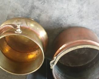 Copper and brass pot
