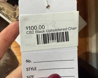 CB2 Black Upholstered Chair