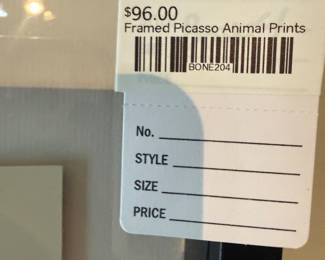 Framed Picasso Animal Prints 