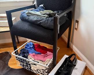 CB2 Black Upholstered Chair, Shoes, Clothing