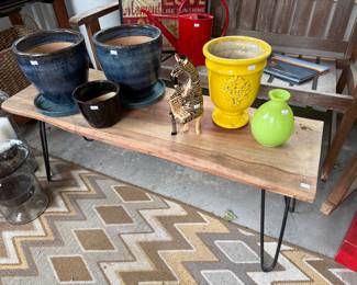 Wooden Table, Planters 