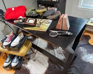 Black Desk, Converse Shoes, Clothing, Bookends 