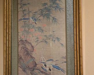 Framed silk art