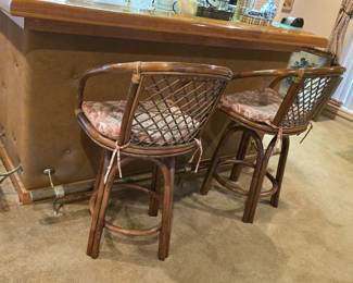 vintage rattan bar stools