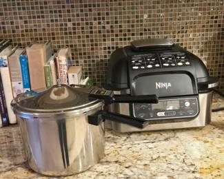 pressure cooker and Ninja indoor 5-in-1 Grill/Air Fry/Roast/Bake/Dehydrate