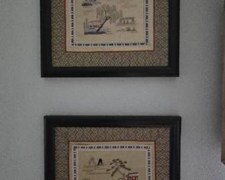Framed silk art