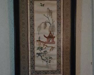Framed silk art