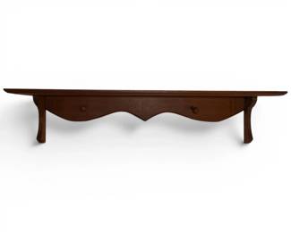 Wooden Wall Shelf w Peg Hooks 36 