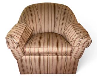 Ethan Allen Striped Swivel Armchair