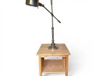 Mission Style Square Oak End Table  Lamp
