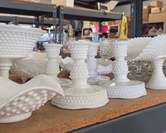 Vintage Hobnail Milk Glass