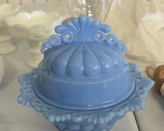 Vintage Blue Westmoreland Butter/Candy Dish