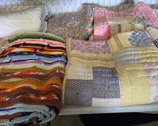 Vintage Homemade Quilts & Crochet Blanket