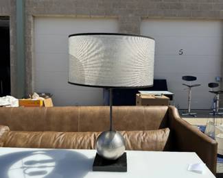 Hammered Chrome Ball Base Lamp