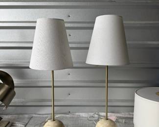 Travertine Base Lamps