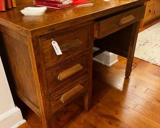 Vintage solid oak commission style desk 1940s