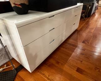 Post modern white waterfall dresser