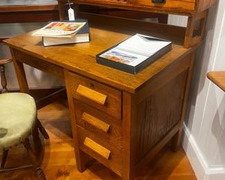 Mission style desk, solid oak