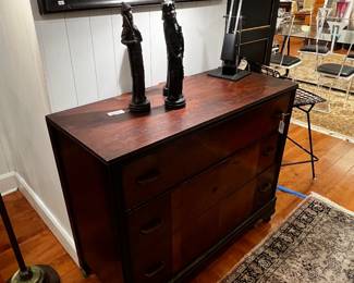Art deco transitional mid-century modern three drawer dresser