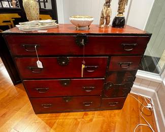 Antique 19 century Japanese style Tazu chest