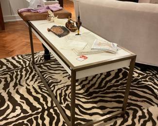 Modern marble and brass bench