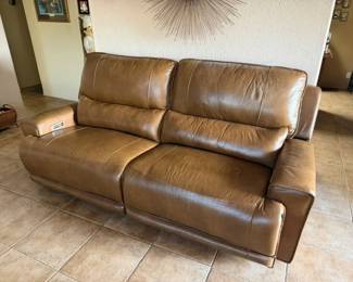Real Leather Couch (Excellent Condition)