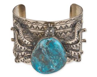Jacob Troncosa, Substantial Sterling  Turquoise Spider Cuff