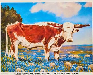 Framed Lone Star Beer, Longhorns and Long Necks  Poster