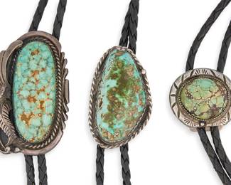 Sterling  Turquoise Bolo Ties