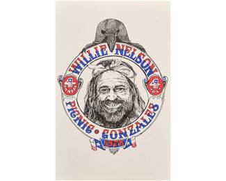 Framed Willie Nelson 1976 4th of July Picnic Poster