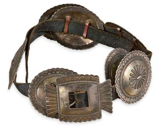 Navajo Sterling Silver Concho Belt