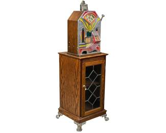 Vintage FortuneTelling Little Duke Slot Machine and Stand