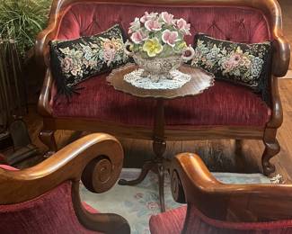 3pc Empire style Parlor set. Settee & 2 chairs