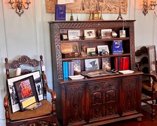 BALANCE OF LINDBERGH COLLECTION ON BEAUTIFUL ANTIQUE HUTCH