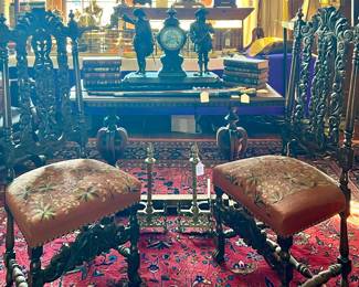 MORE ORNATE ANTIQUE FURNITURE, CLOCKS, ETC