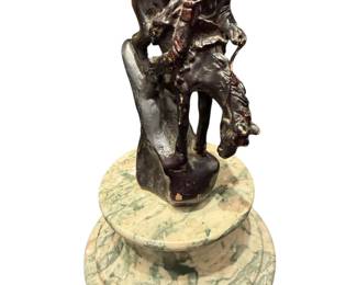 Small bronze on marble Mountain Man.