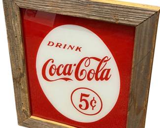 Coke framed sign